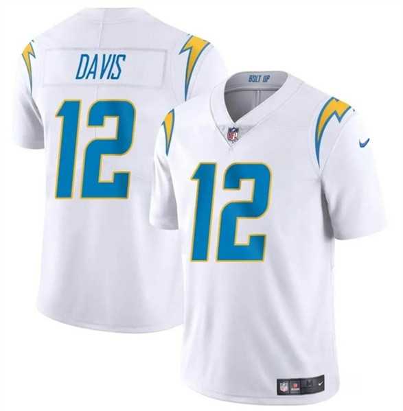 Men & Women & Youth Los Angeles Chargers #12 Derius Davis White 2024 Vapor Limited Football Stitched Jersey->miami dolphins->NFL Jersey